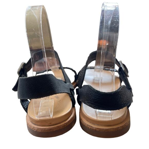 Korkease Womens 8 Yucca Leather Braid Sandal Comfort Walking Black Ortho Flat - Picture 4 of 6